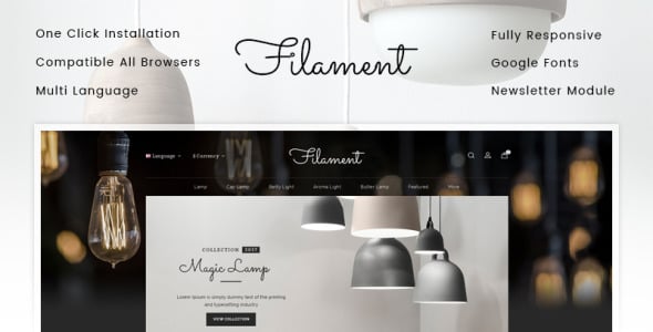 лампа накаливания магазин opencart шаблон