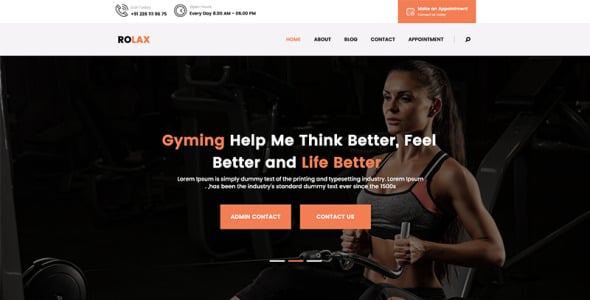 Адаптивный PSD шаблон на тему фитнес