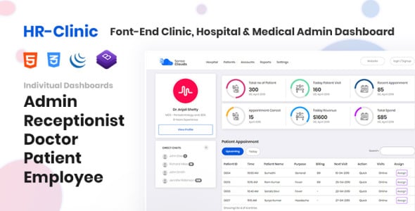 клиника, больница, медицинский админ шаблон