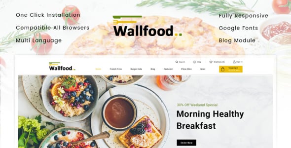 ресторан магазин prestashop тема