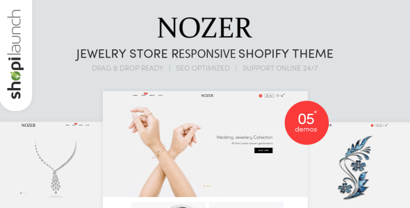 ювелирный магазин отзывчивая тема shopify