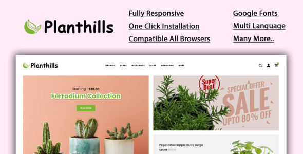 шаблон opencart магазина растений