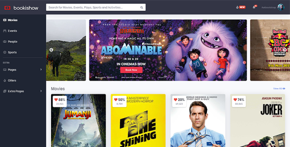 фильмы, события, шаблон спортивного сайта