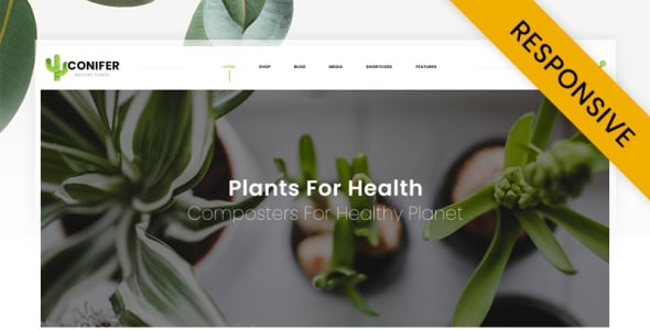 хвойные растения магазин woocommerce тема