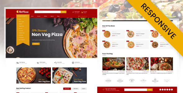 горячая пицца магазин opencart шаблон