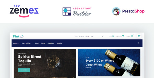 напитки и напитки магазин prestashop тема