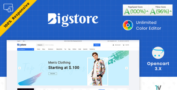 мега магазин электроники opencart шаблон