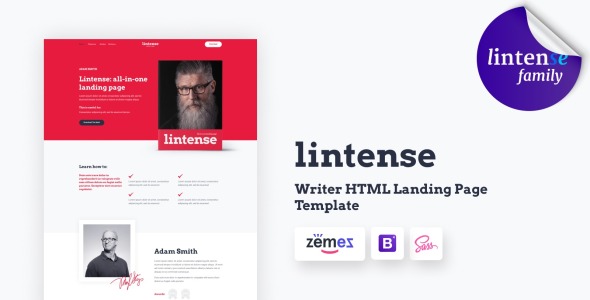 writer html шаблон целевой страницы