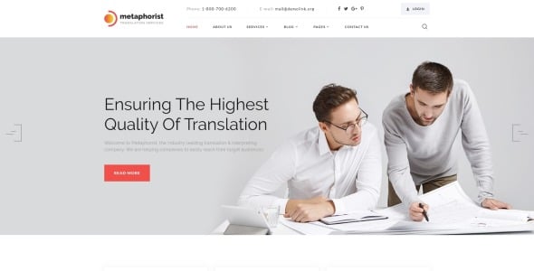 бюро переводов многостраничный элегантный html шаблон сайта