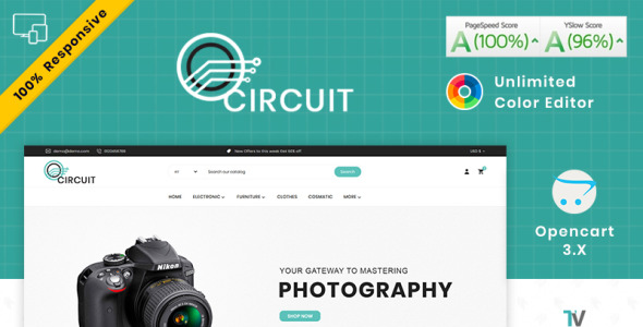 шаблон opencart магазина электроники