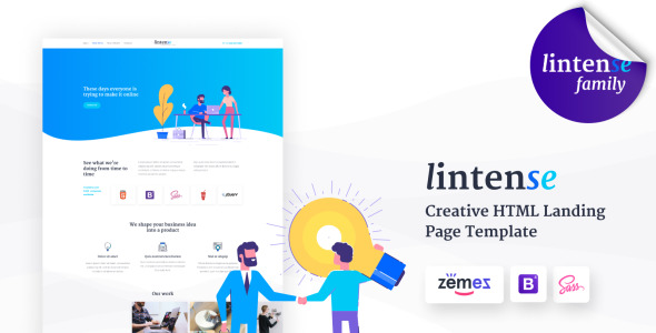 креативный html шаблон целевой страницы