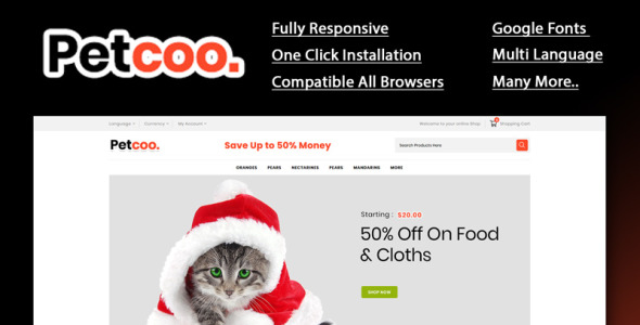 шаблон opencart для зоомагазина