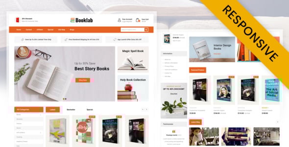 книжный магазин шаблон opencart