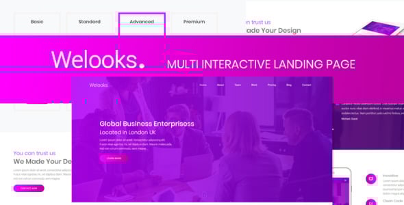 мульти интерактивный шаблон целевой страницы