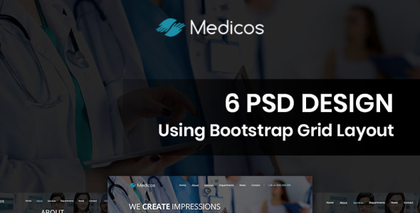PSD шаблон на тему медицина
