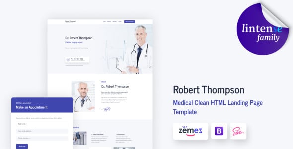 medical clean html landing page template