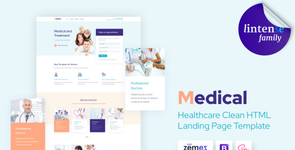 healthcare clean html landing page template