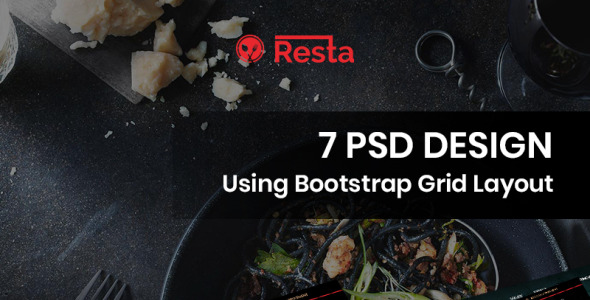 PSD шаблон на тему еда и ресторан