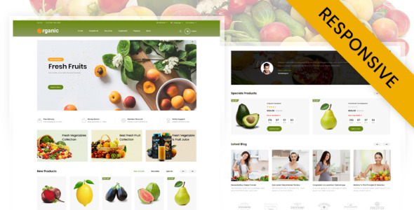 шаблон opencart магазина органических фруктов