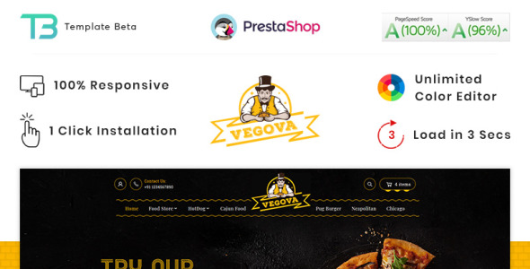vegova food and restaurant prestashop theme