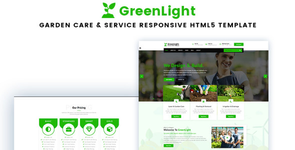 шаблон целевой страницы по уходу за садом и обслуживанием