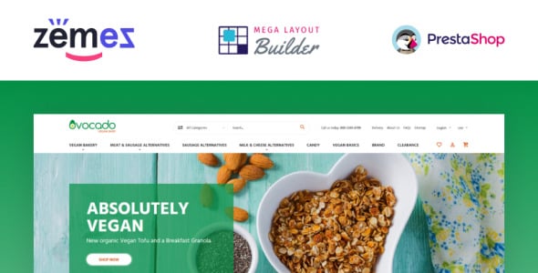 вегетарианский магазин prestashop тема