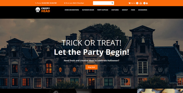 шаблон электронной коммерции halloween store motocms