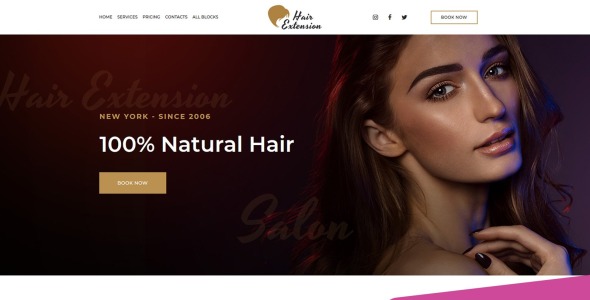 шаблон целевой страницы для наращивания волос