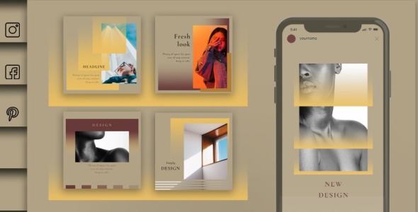 Шаблон для соцсетей на тему графика