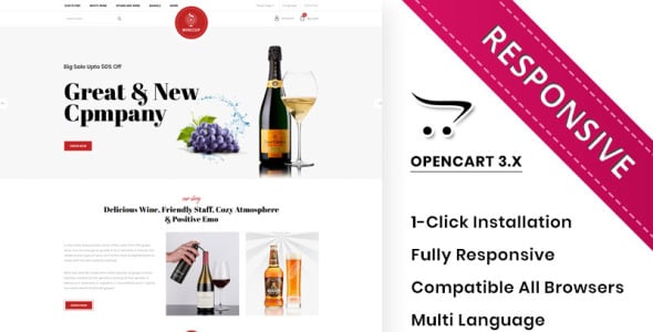 шаблон opencart магазина alchohol store