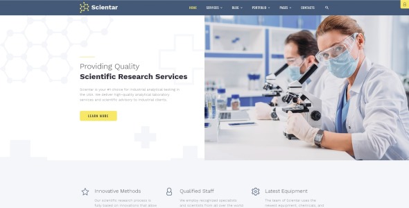 многостраничный шаблон joomla science lab