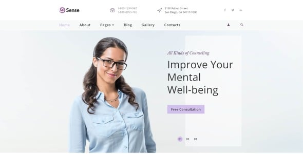 психолог многостраничный чистый шаблон joomla