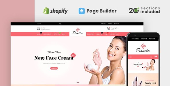 pionita cosmetics store shopify тема