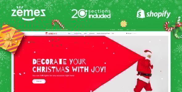 тема магазина рождественских подарков shopify