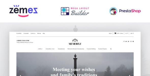 похоронная служба онлайн prestashop тема