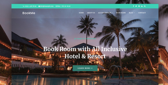 бронирование отеля и виллы joomla teplate joomla шаблон