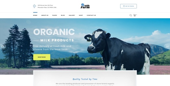 шаблон сайта молочной фермы