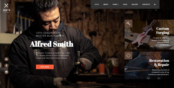 персональная страница многостраничный креативный шаблон joomla