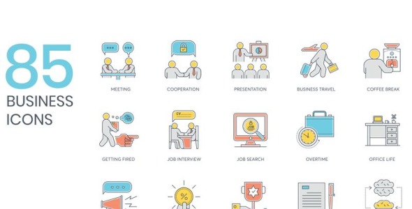 Набор иконок на тему графика