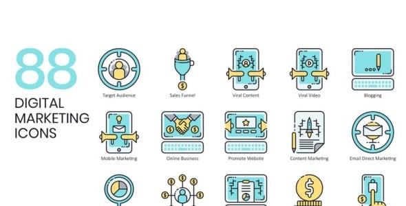 Набор иконок на тему графика