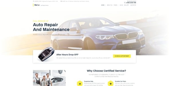 ремонт авто многостраничный чистый шаблон joomla