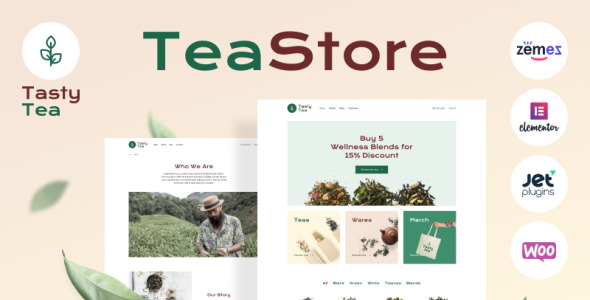 чай электронная коммерция шаблон сайта woocommerce тема