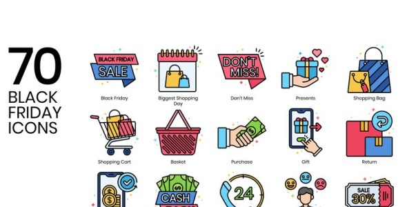 Набор иконок на тему графика