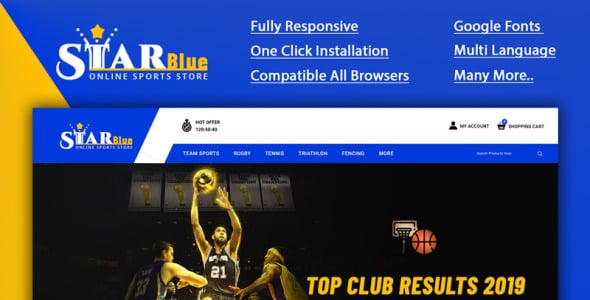 Online Sports Store OpenCart Template