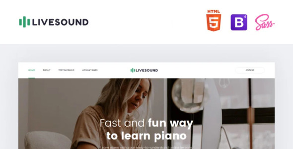 шаблон целевой страницы музыкальной школы