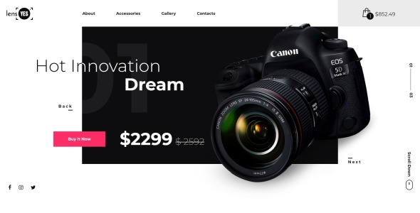 шаблон целевой страницы цифровой камеры