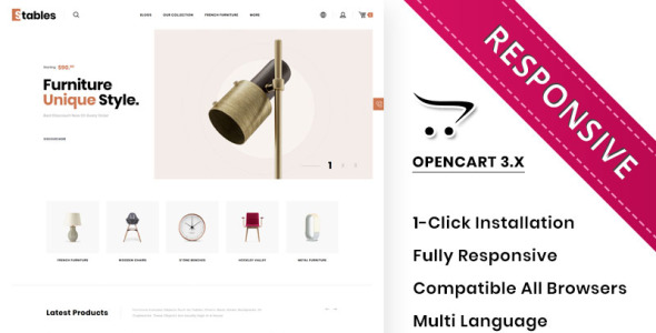 шаблон мега мебельного магазина opencart