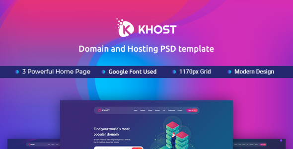 PSD шаблон на тему доменный регистратор