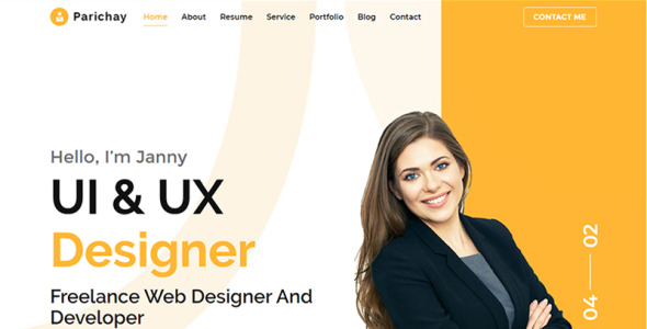 шаблон целевой страницы портфолио parichay