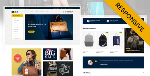 шаблон магазина сумок opencart